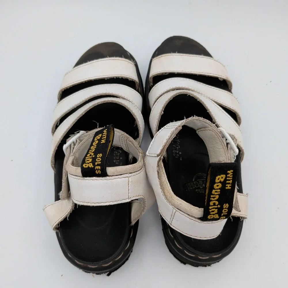 Dr. Martens Blaire White Leather Gladiator Platform Sandals Womens 7 AW004